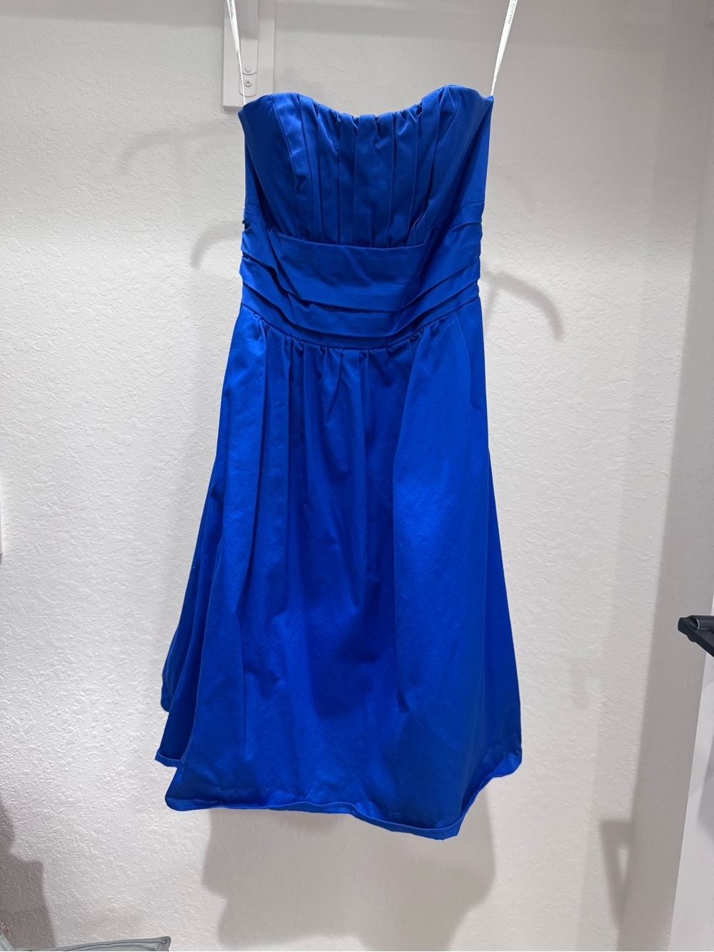 David's Bridal Strapless Cobalt Blue Cocktail Dress